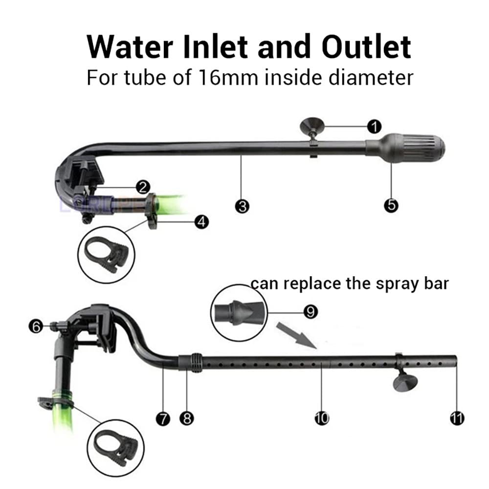 Mioyoow Aquarium Water Inlet Outlet Tube Kit, Fish Tank Water Pipe Fittings Aquarium Canister Filter Inflow Outflow Kit For 302B