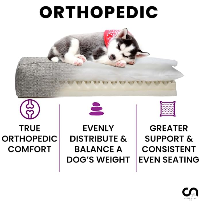 Club Nine Pets Unisex Metro Orthopedic Dog Bed - Large Charcoal Lg One Size