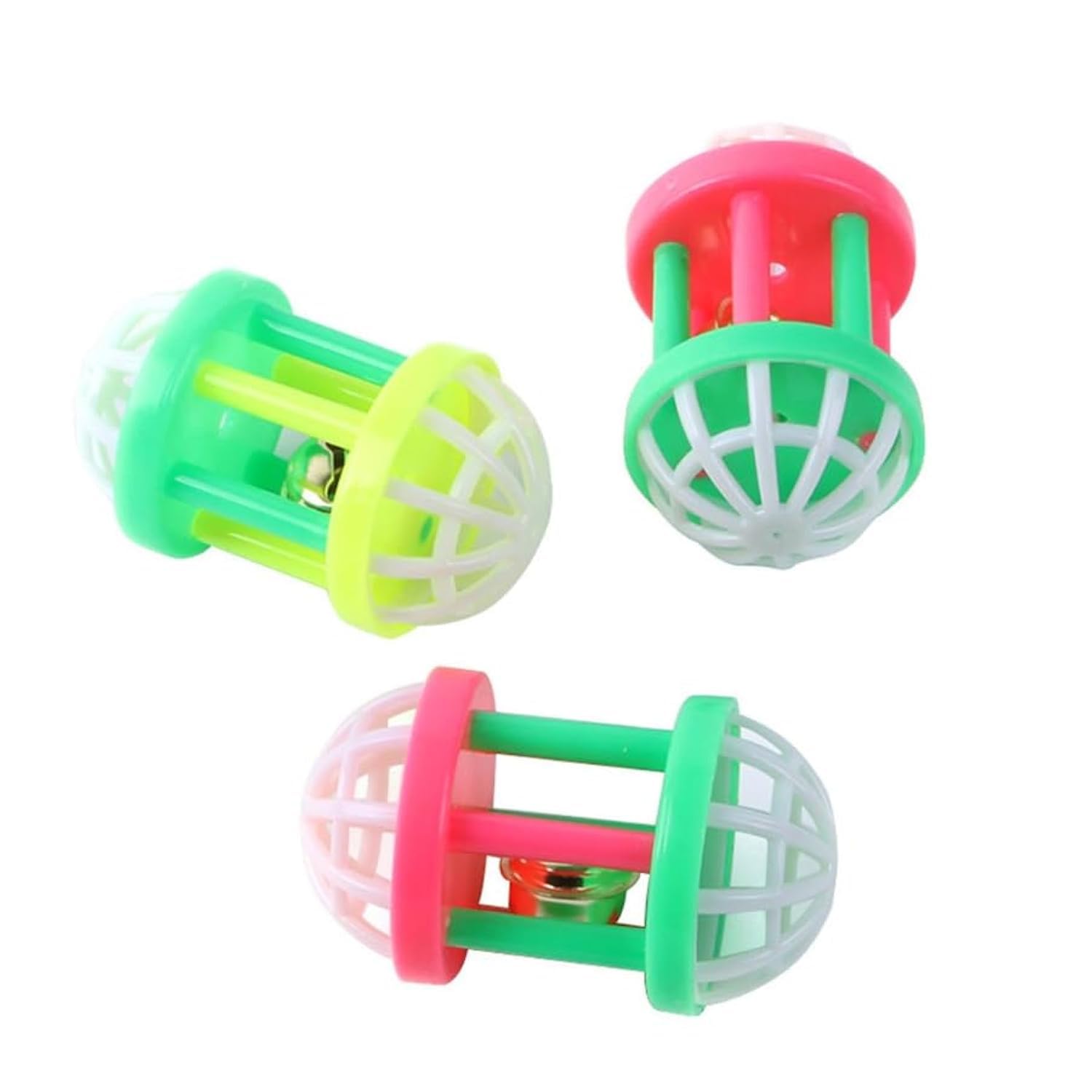 Dog Trust 3Pack Cat Toy, Plastic Rattle Balls with Jingle Bell, 1.5 Size