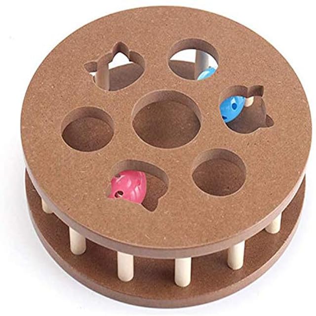 Emily Pets Wooden Turntable Plate Game Cat Dog Toy Passion Fruit Pet Supplies Crazy Bump Ball Turn Puzzle Game Board New Popular
