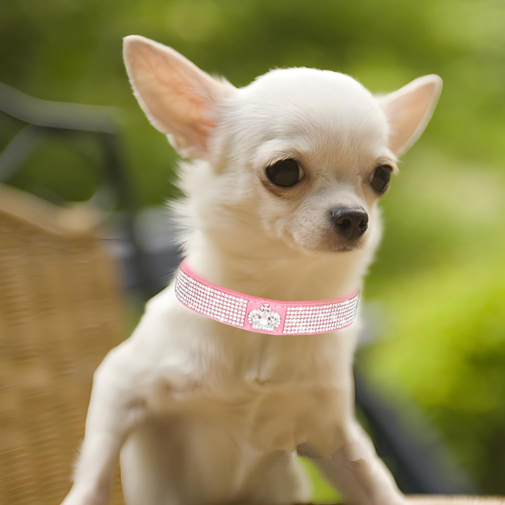 Rhinestone Dog Collar,Xxs Dog Collar Girl, Bling Diamond Cat Collar Pretty Jewel Glitter Sparkly Pet Puppy Collars For Xxs Xs Sm