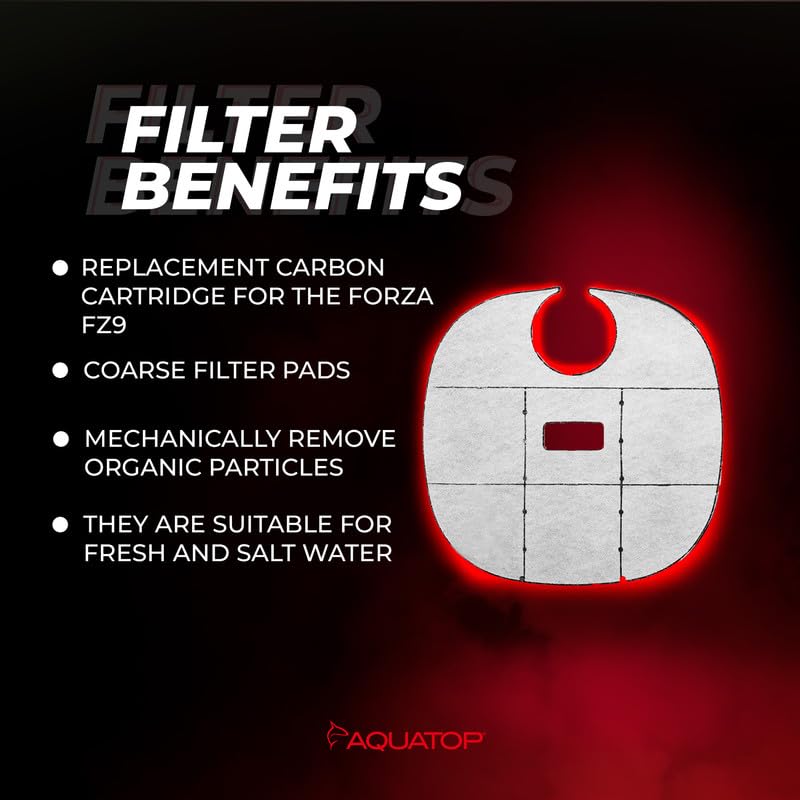 Aquatop FZ9-RCI Replacement Carbon Cartridges for FZ9 Canister Filters - Aquarium Filter Refills for Crystal Clear Water - FZ9 UV