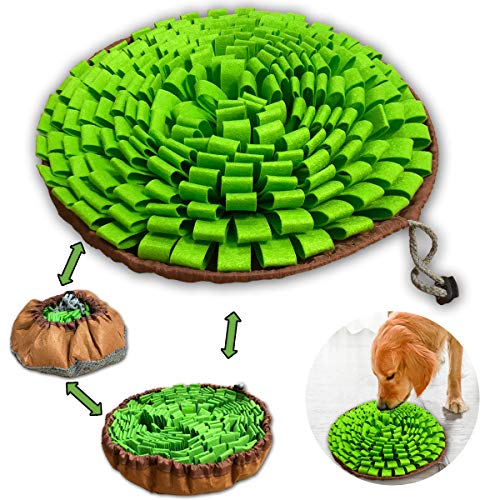 Pet Snuffle Mat For Dogs,Interactive Feed Puzzle For Boredom,Encourages Natural Foraging Skills For Cats Rabbits Dogs Bowl, Dog Treat Dispenser Indoor Outdoor Stress Relief,Travel Portable And Compact