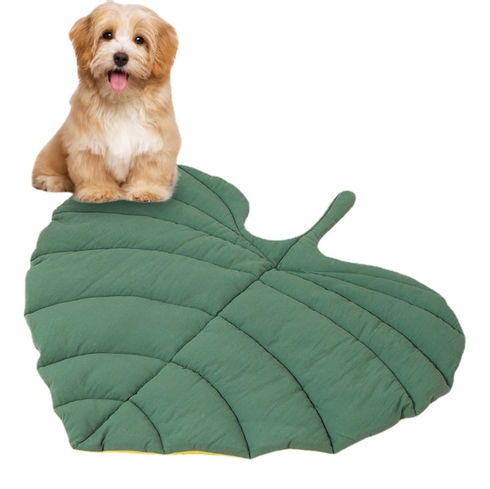 Ssdhua Cat Mattress Leaf Shape Cat Nest Cat And Dog Double-Sided Available Floor Mat Cover Pad Warm And Comfortable Cartoon Cat Bed Indoor Warm Accessories (Heart Leaves)