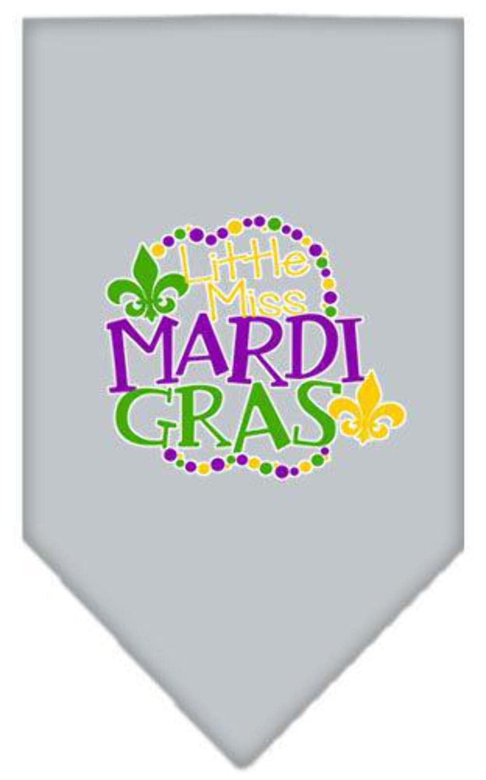 Mirage Pet Product Miss Mardi Gras Screen Print Mardi Gras Bandana Yellow Large