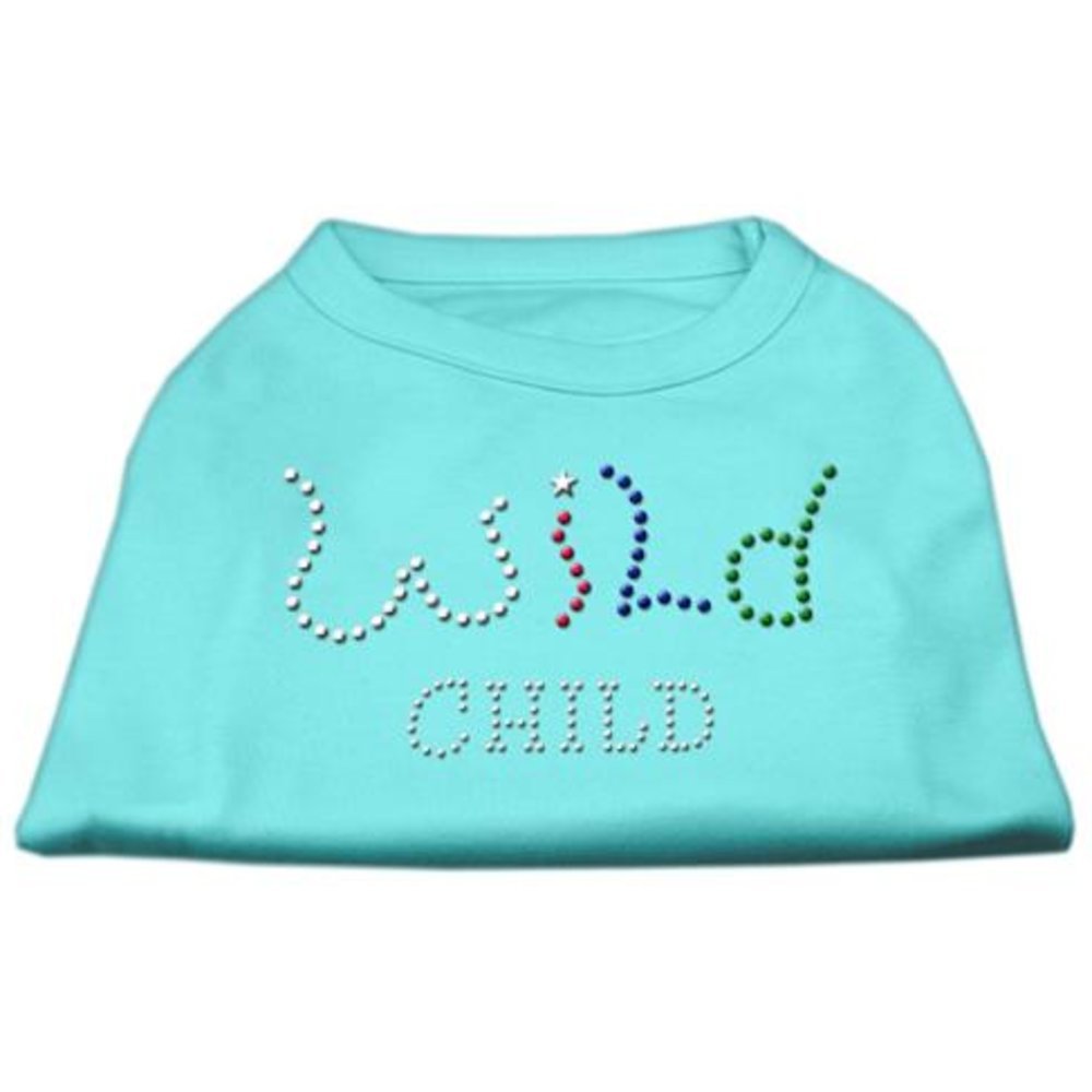 Mirage Pet Products Wild Child Rhinestone Pet Shirt, Medium, Aqua