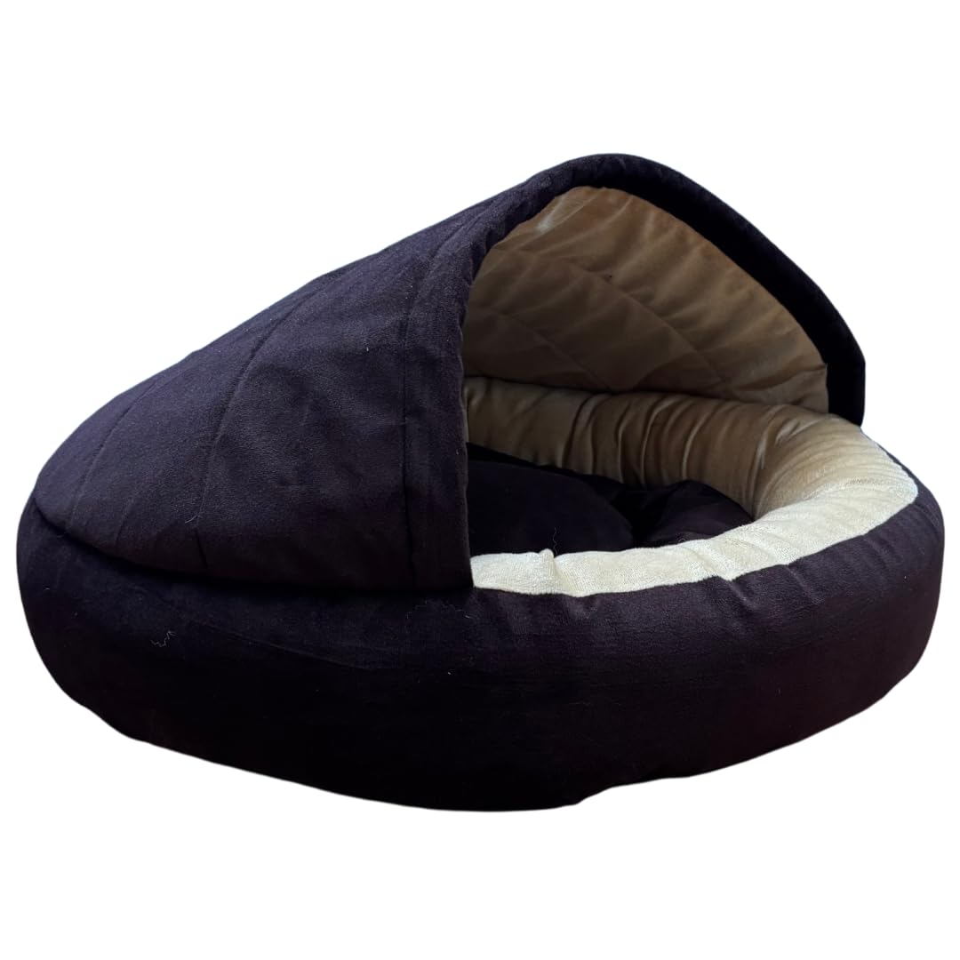 GDB Premium Cotton Cozy Covered Pet Bed For Cats And Small Dogs Soft, Washable, CaveStyle Sleeping Bed With AntiSlip Bottom (B