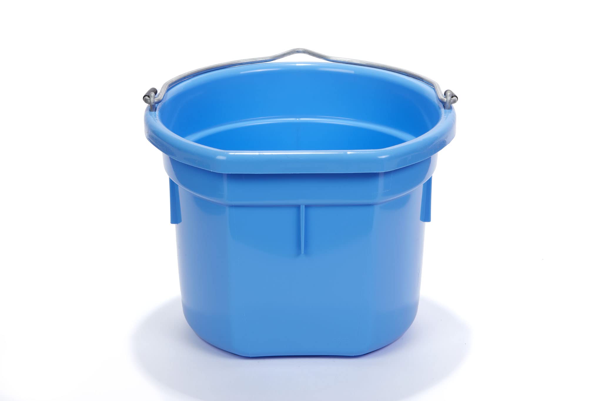 Little Giant Flat Back Plastic Animal Feed Bucket | Animal Feed Bucket with Metal Handle | Horse Stall Feeding and Watering Supp