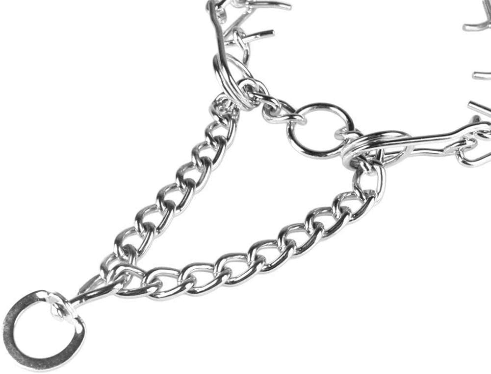 Darkyazi Durable Pinch Collar Stainless Steel Dog Adjustable Pet Training Collar For Medium Large Dogs (Large (Pack Of 1), Silve