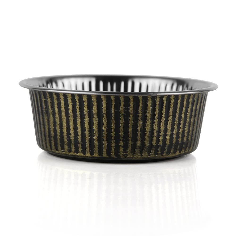 Pawpourri Copper Platina Finish AntiSkid Stainless Steel Water And Food Feeding Bowl For Adult Dogs, Puppies, Cats |Stainless S