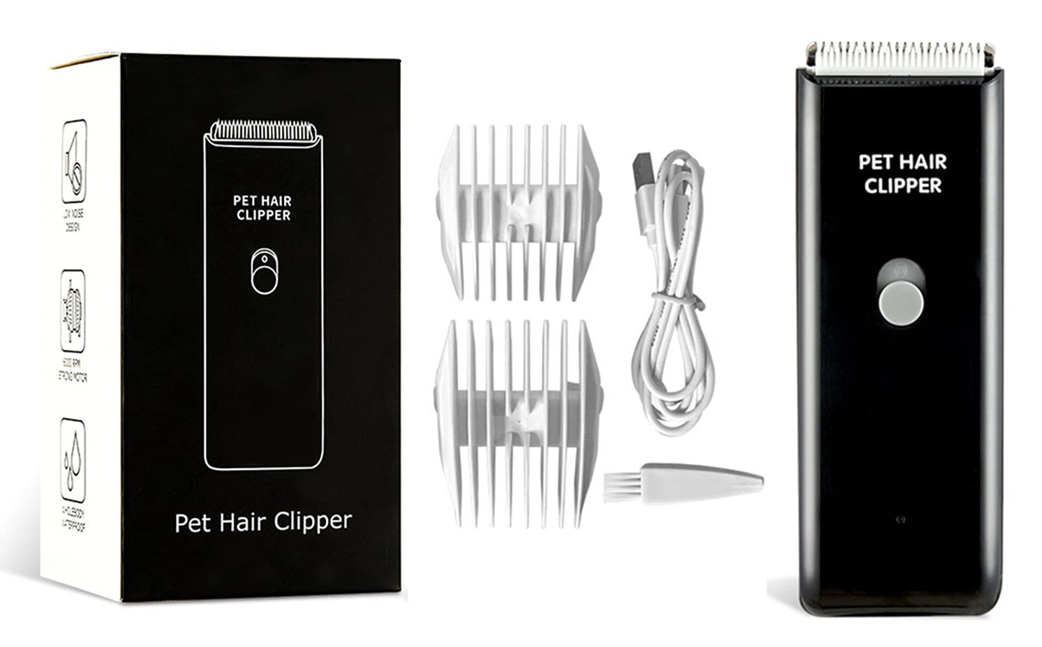 Tileon Dog Clippers,Quiet Washable Usb Rechargeable Cordless Dog Grooming Kit,Electric Pets Hair Trimmers Shaver Shears For Dogs