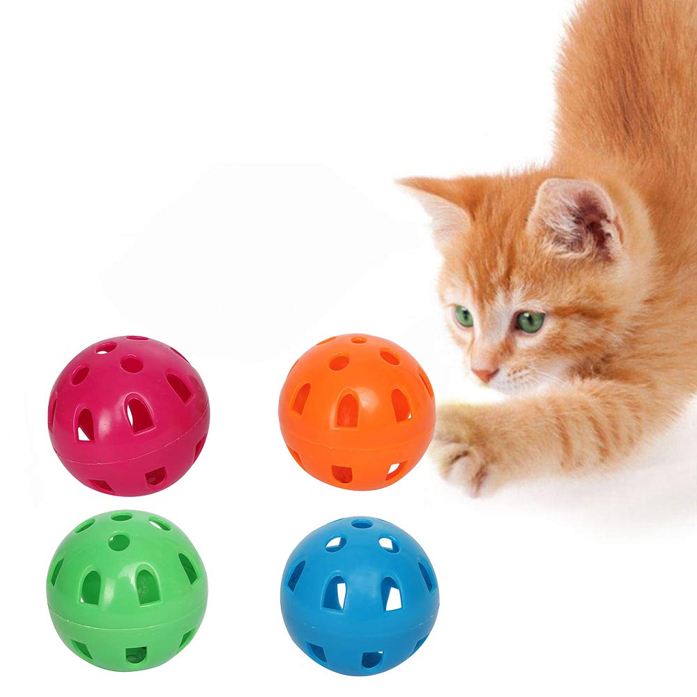 Jainsons Pet Products Cat Toy Balls  Set Of 4 Colorful Lightweight Plastic Balls For Kittens & Cats  4.5 Cm Interactive Pet To