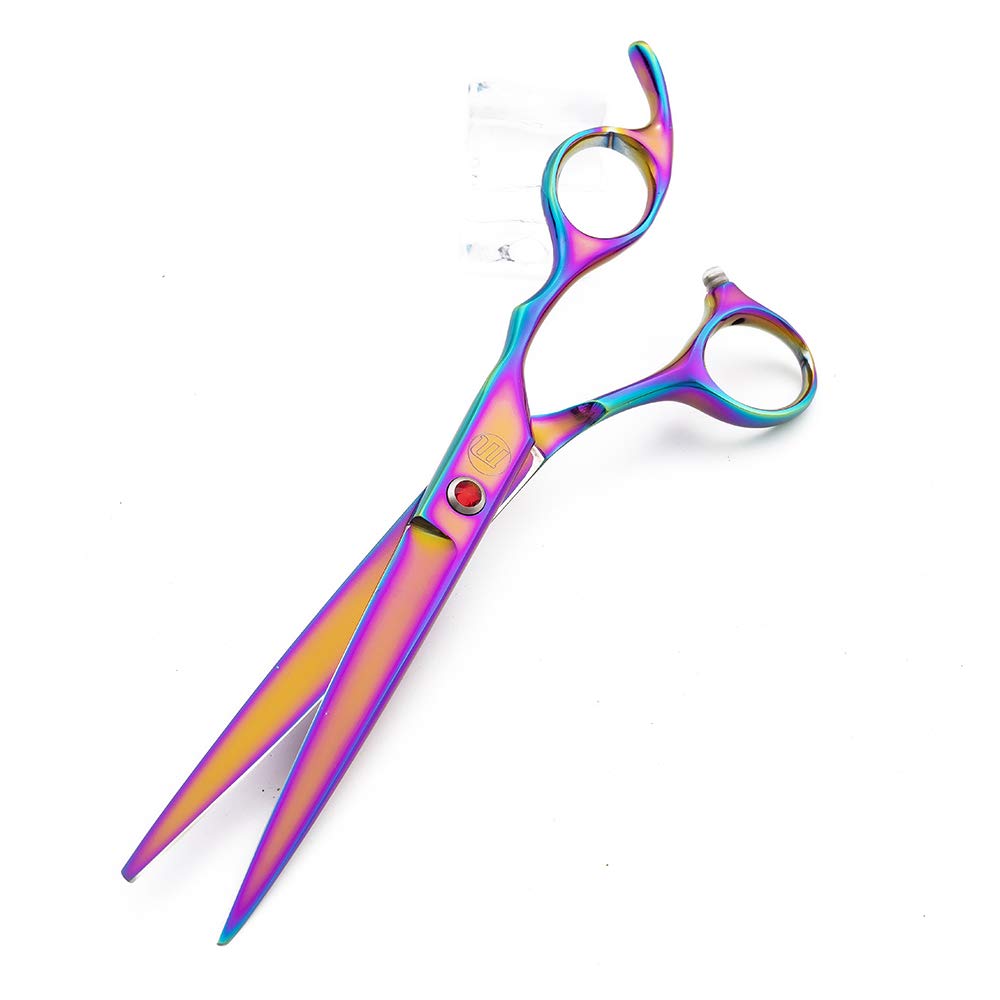 Moontay Professional 7.0' Dog Grooming Scissors Set, 4-Pieces Straight, Upward Curved, Downward Curved, Thinning/Blending Shears For Dog, Cat And Pets, Jp Stainless Steel, Multicolour
