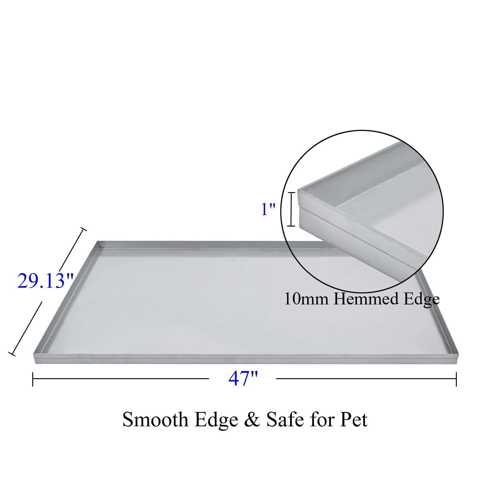 Icitywall 47X29X1 Replacement Tray For Dog Crate, Stainless Steel, Chew-Proof And Crack-Proof Dog Kennel Tray Replacement
