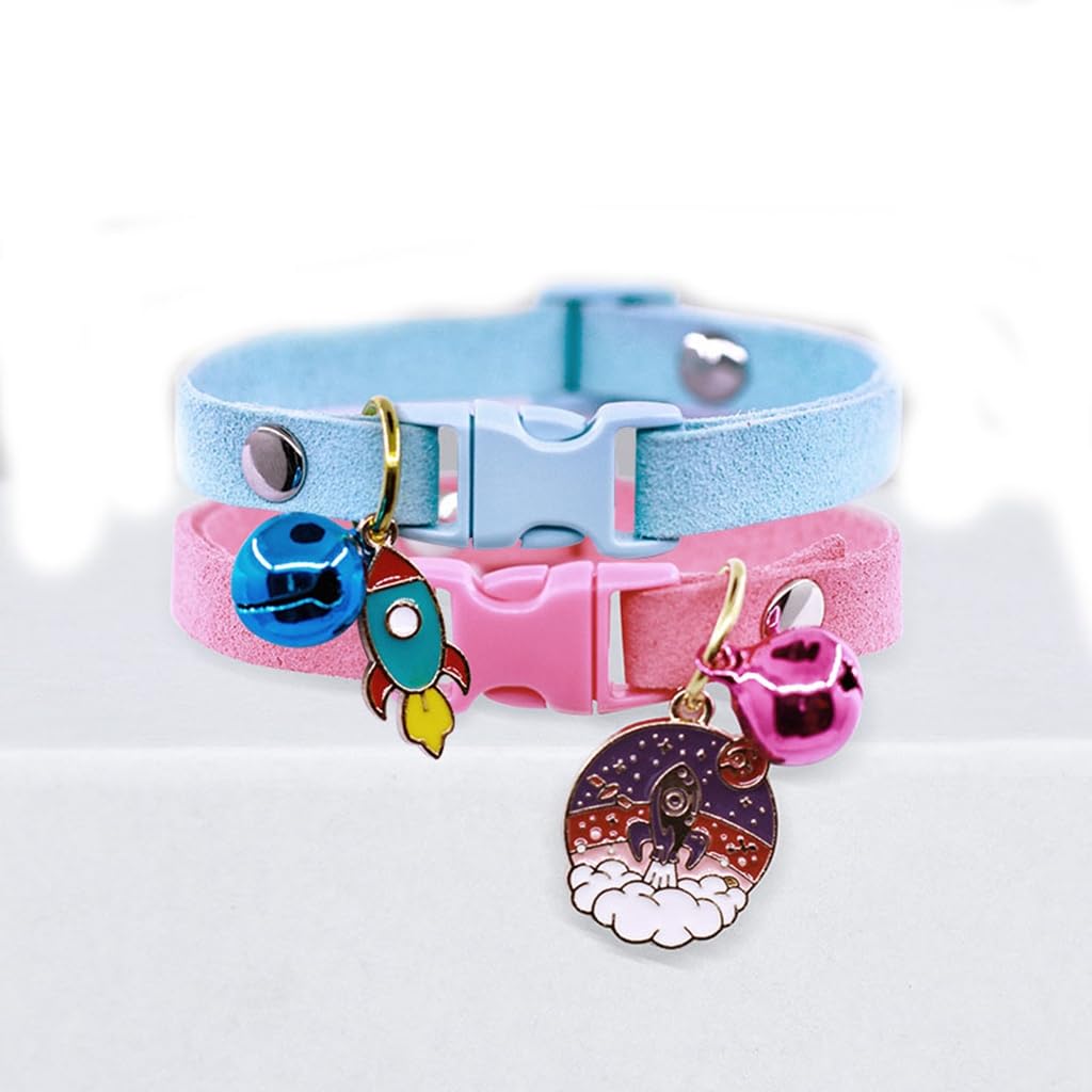 Pink Xsmall Dog Collar With Bells,Puppy Collar Girls Cute Cat Collars With Bells For Xxs Xs Small Tiny Female Dogs Pet Kitten An