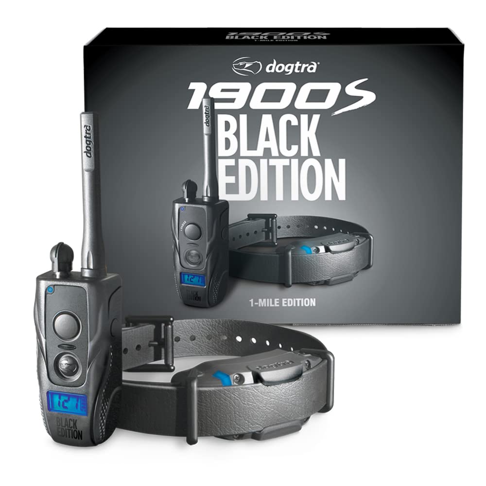 Dogtra 1900S Black Boost & Lock E-Collar Remote Dog Trainer 1-Mile Range Ergonomic Ipx9K Waterproof High-Output Matte Black