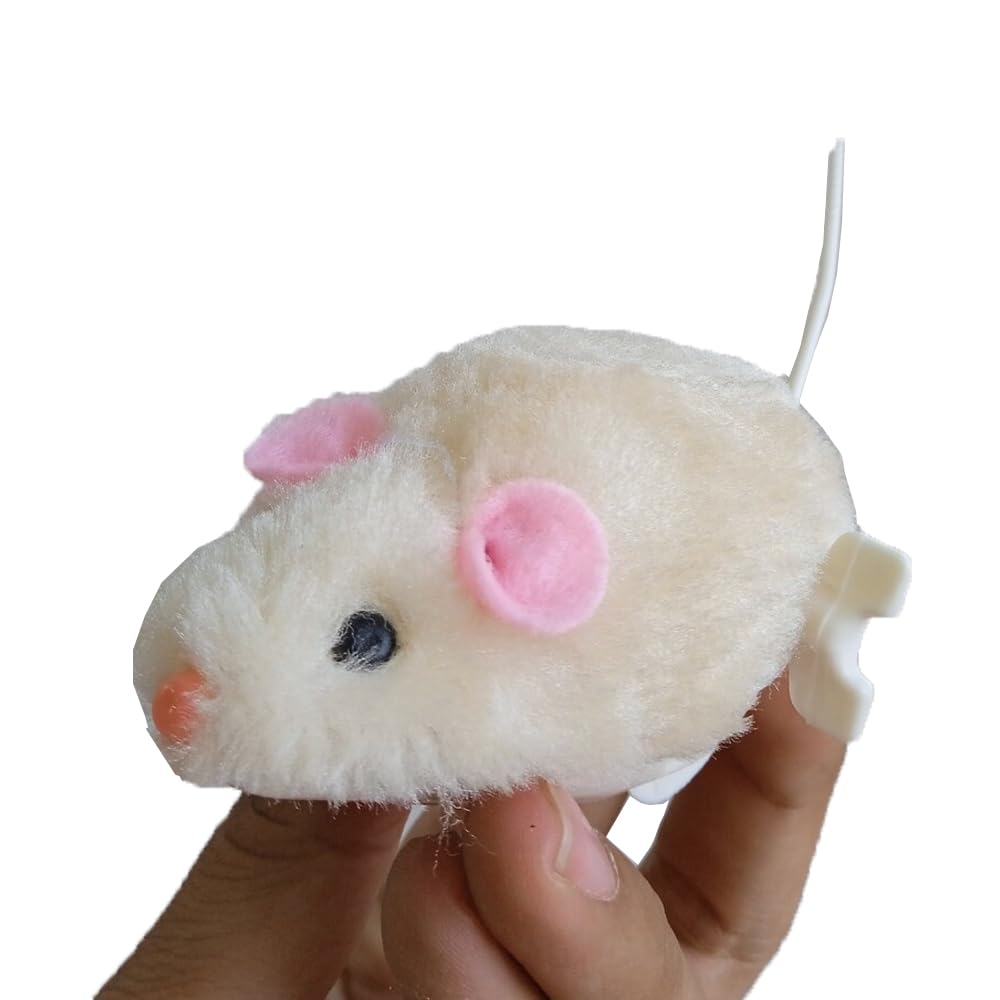 Pet Fun WindUp Key Mouse Toy For Cats & Small Pets  Realistic Design, Soft Fur With Twirling Tail For Pet Entertainment, Kids 