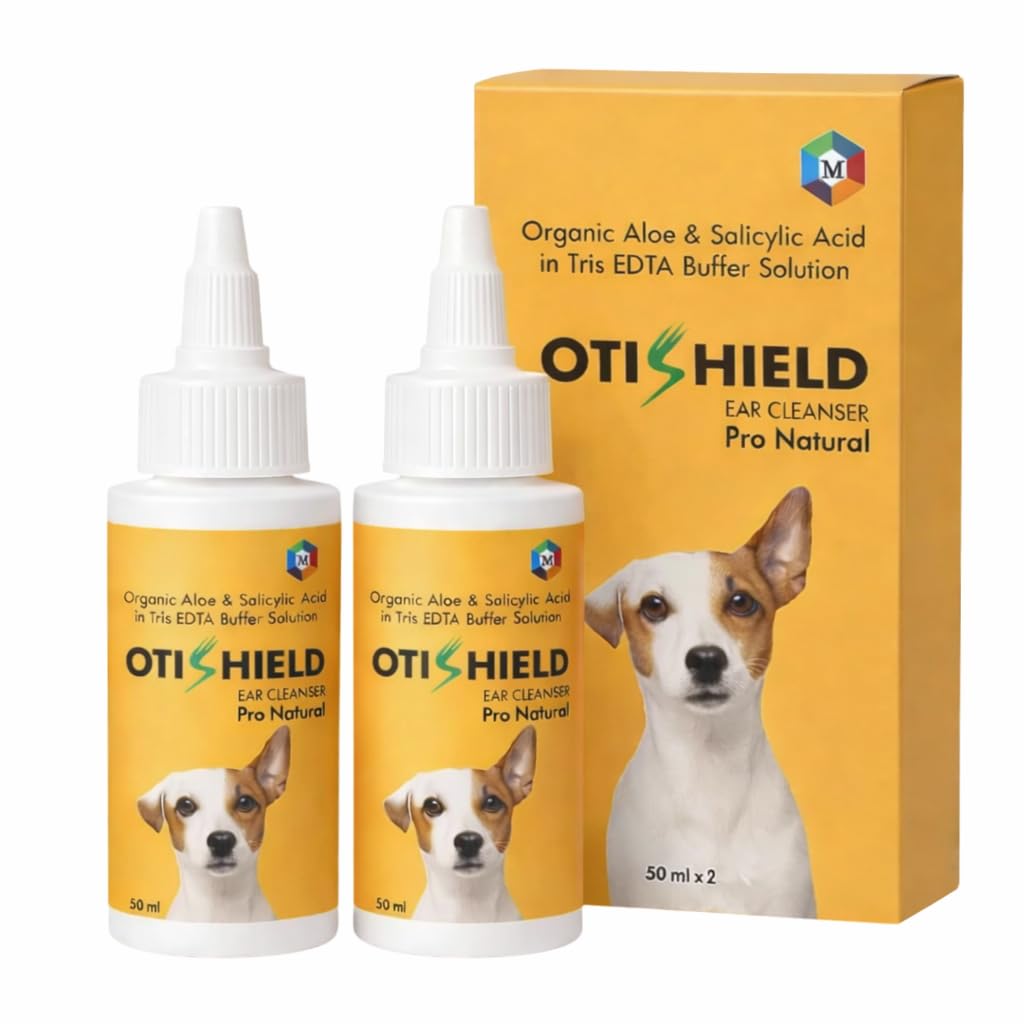Medfly Otishield Natural Ear Cleanser For Dog & Cat | Organic Aloe & Salicylic Acid | Vet-Recommended Pet Ear Cleanser For Wax, 
