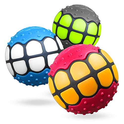 Dawg Grillz Dog Balls Toys Squeaky Fetch - Rubber Funny Ball Gifts For Large Medium Dogs (Variety Pack)