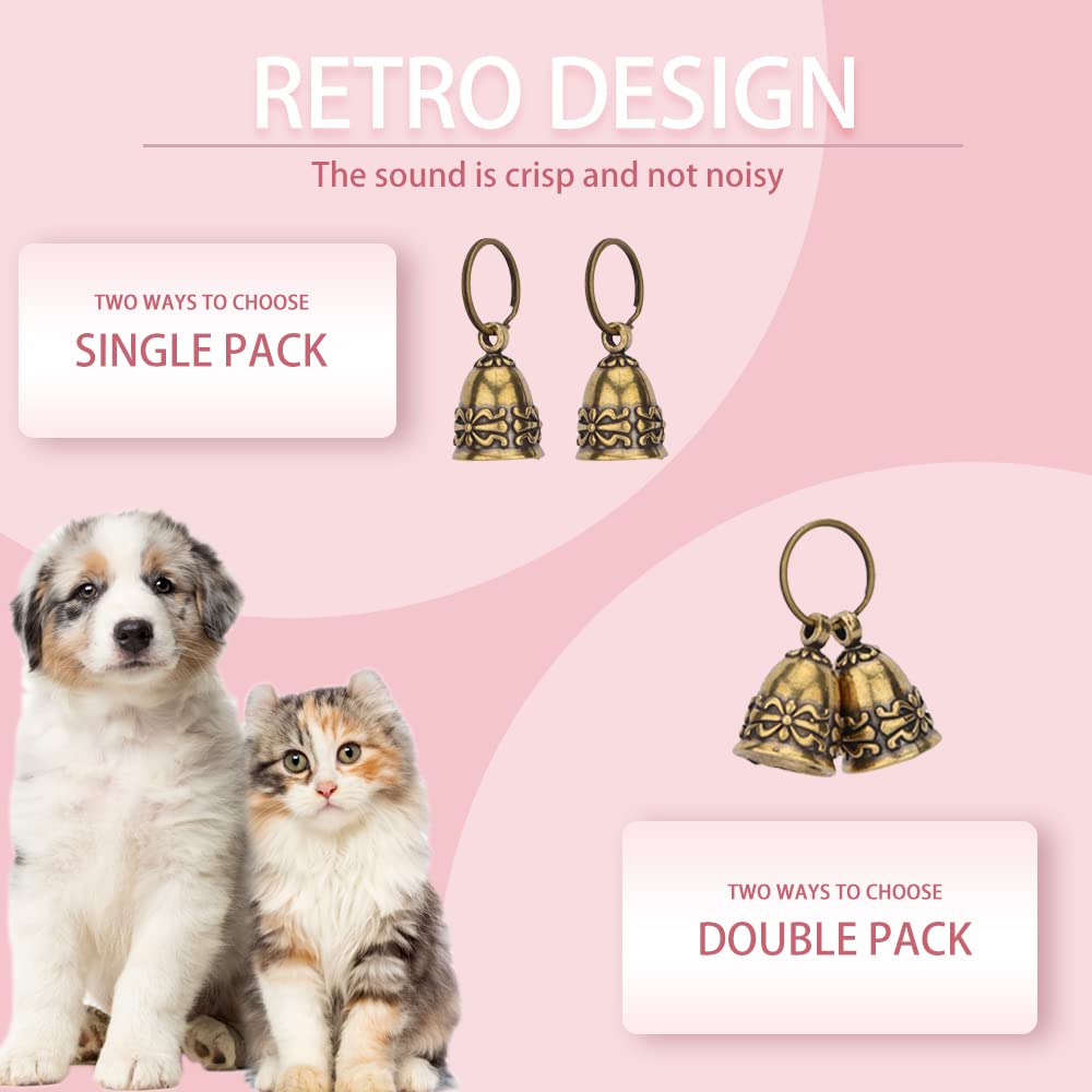 Kcrygogo Copper Collar Bell For Small Pet, 0.7 Inch Bell For Cats And Dogs,Noise Not Loud Come With Silver Pet Anti-Lost Id Pend