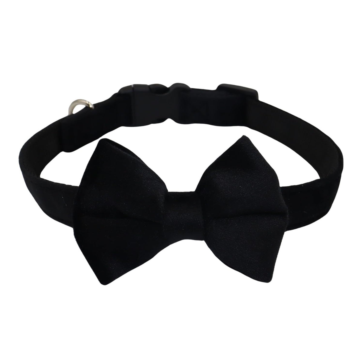 Wdpaws Dog Collar With Bowtie Soft Velvet Material With Quick Release Buckle For Medium Dogs (Black, M)