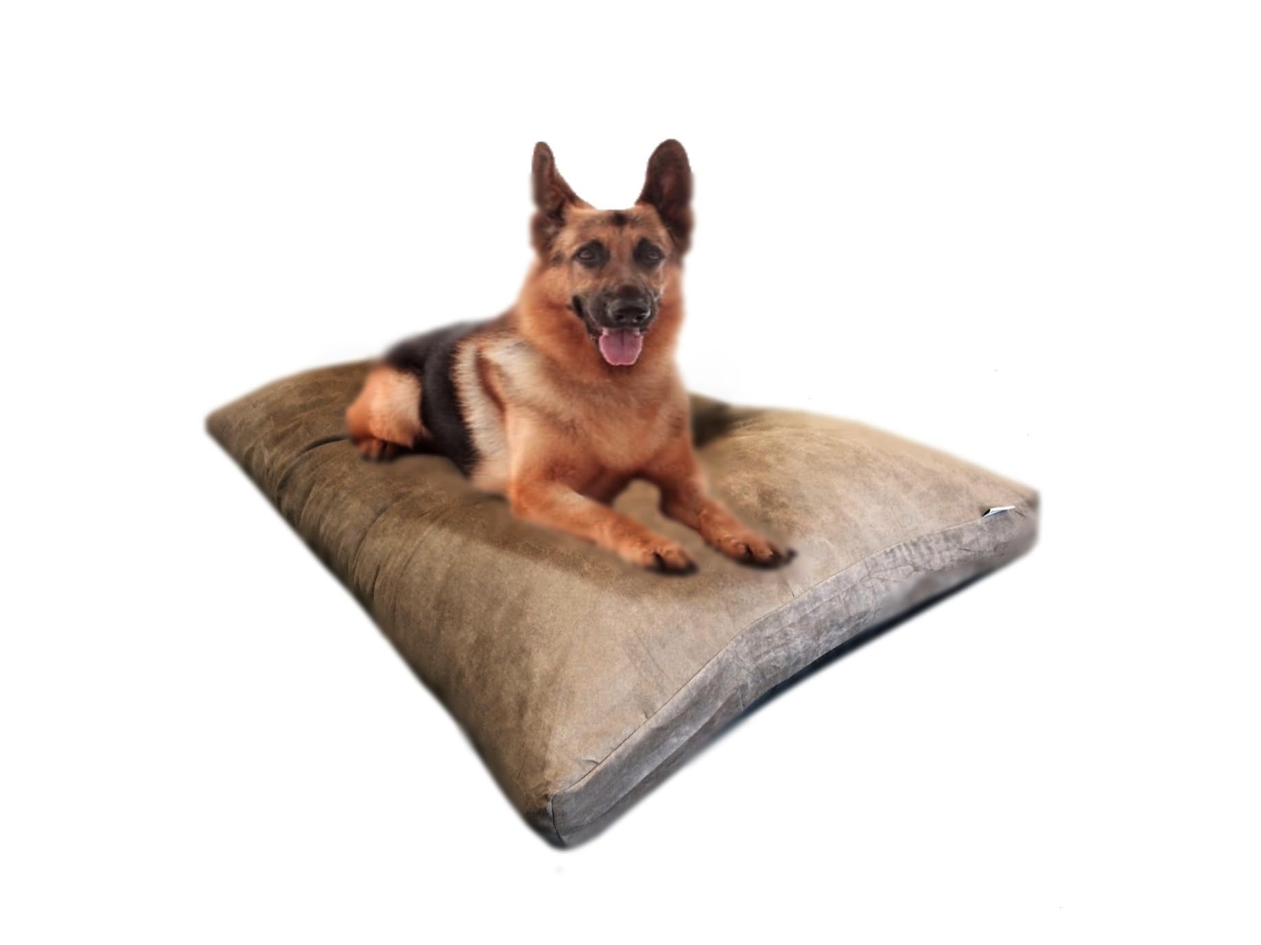 Extra Stuffed Mixed Memory Foam Pillow Bed: Brown Suede Luxurious Comfortable Anti Slip Cover Waterproof Dog Bed For Large To Extra Large Dogs (55'X37')