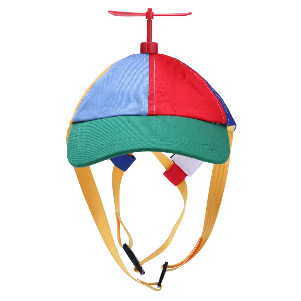 Geanbaye Dog Hats With Funny Propeller, Size And Rope Double Adjustment Pet Hats For Small ,Medium, Large Dog And Cat (Iridescent)