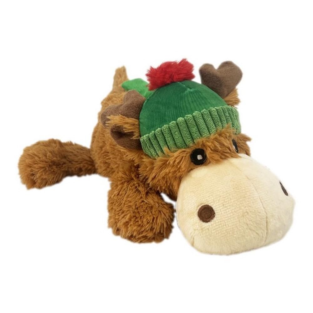 Kong Holiday Christmas Cozie Reindeer Indoor Cuddle Squeaky Plush Seasonal Dog Toy For Medium Dogs