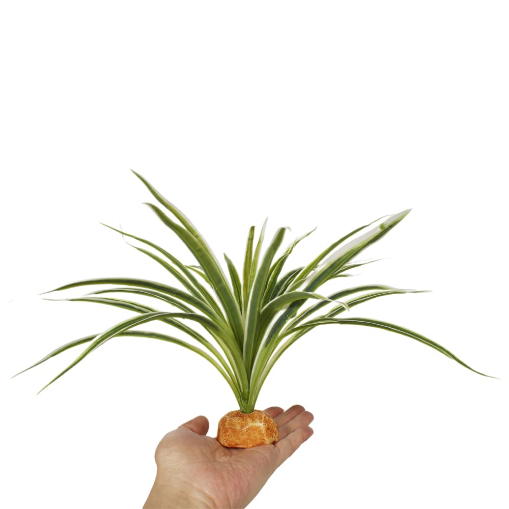 WOLEDOE Artificial Spider Plants, Reptile Terrarium Decor, Bearded Dragon Tank Accessories fit Crested Gecko Leopard Lizard Cham