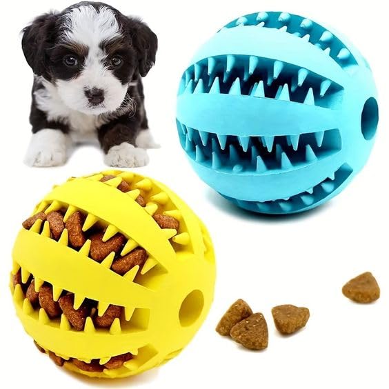 BohoBark Dog Balls Treat Dispensing Dog Toys for Aggressive Chewers Large Breed, Nearly Indestructible Squeaky Dog Chew Toys for