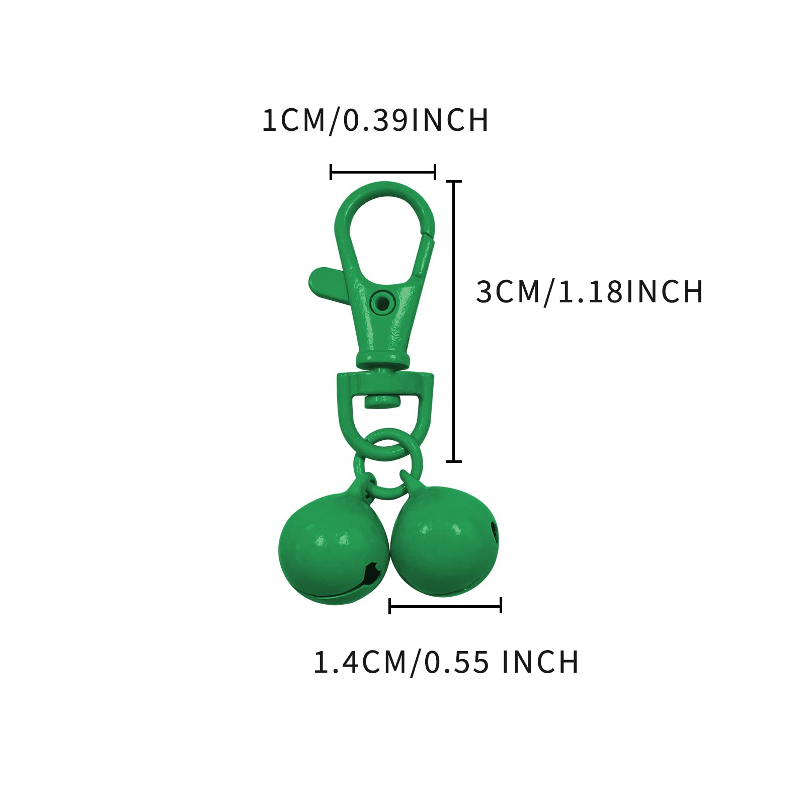 JANEMO St Patricks Day Dog Collar Bell Decoration - Mini Brass Bell for Dogs and Cats - Green