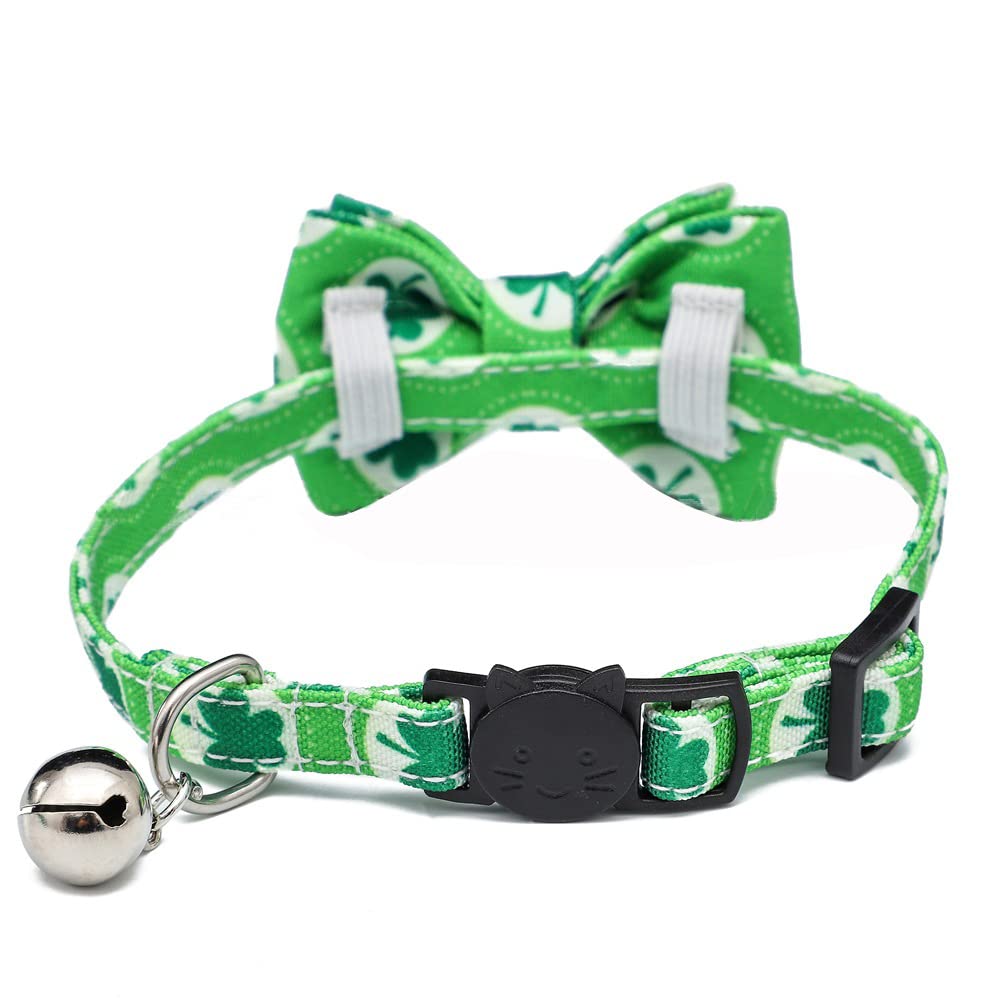 Bnibol 2-Pack Breakaway Cat Collars With Removable Double-Layer Bow Tie And Bell For Boy And Girl Cats,Safety Kitten Collars Sui