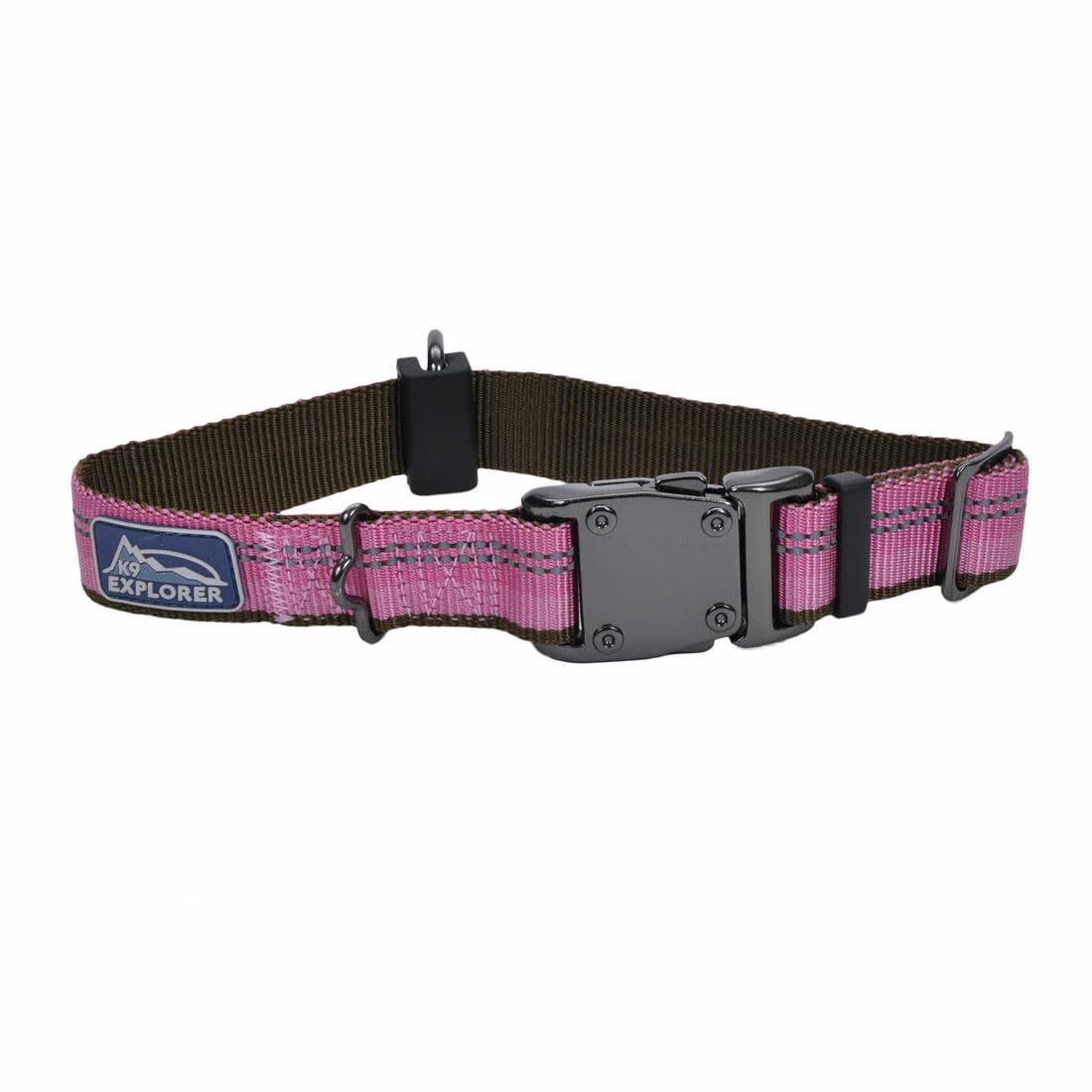 Coastal - K-9 Explorer - Reflective Adjustable Dog Collar, Rosebud, 1'' X 12''-18''