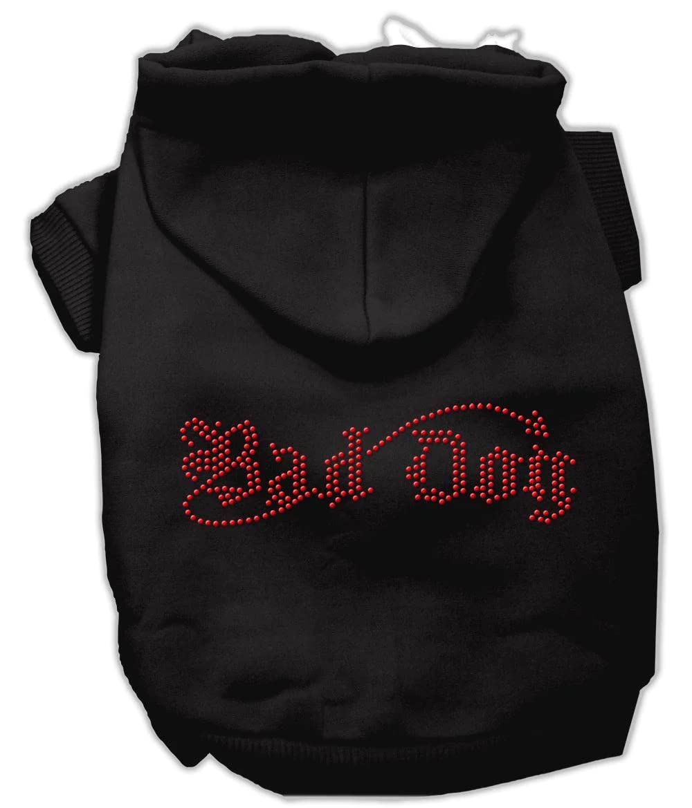 Pet, Dog & Cat Hoodie Rhinestone, &quot;Bad Dog&quot; Cream XS (0-3 lbs.)