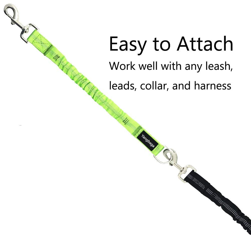 Yangbaga Dog Leash Extender, Shock Absorber Bungee Leash Attachment, Durable Nylon Dog Tie Out Extension With Stainless Steel Sw