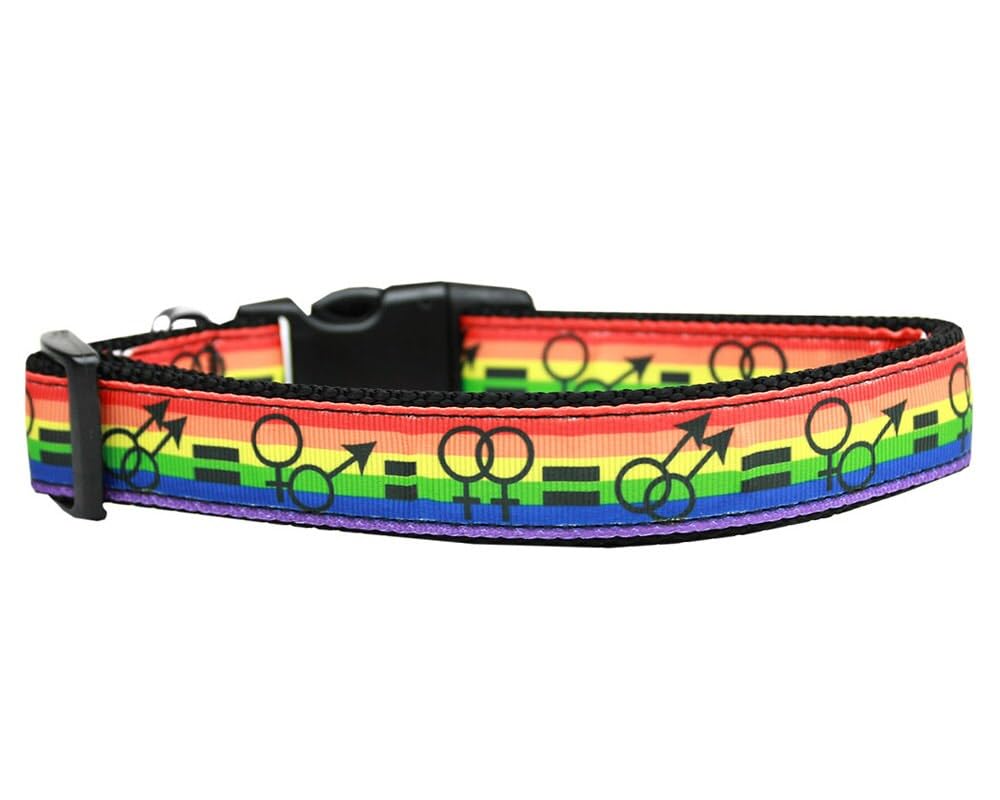 Pet Dog & Cat Nylon Collar or Leash, &quot;Equality&quot; SM Collar