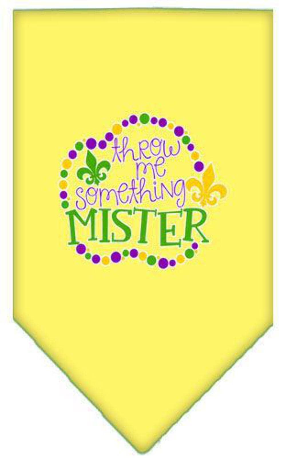 Mirage Pet Product Throw me Something Screen Print Mardi Gras Bandana Lime Green Small