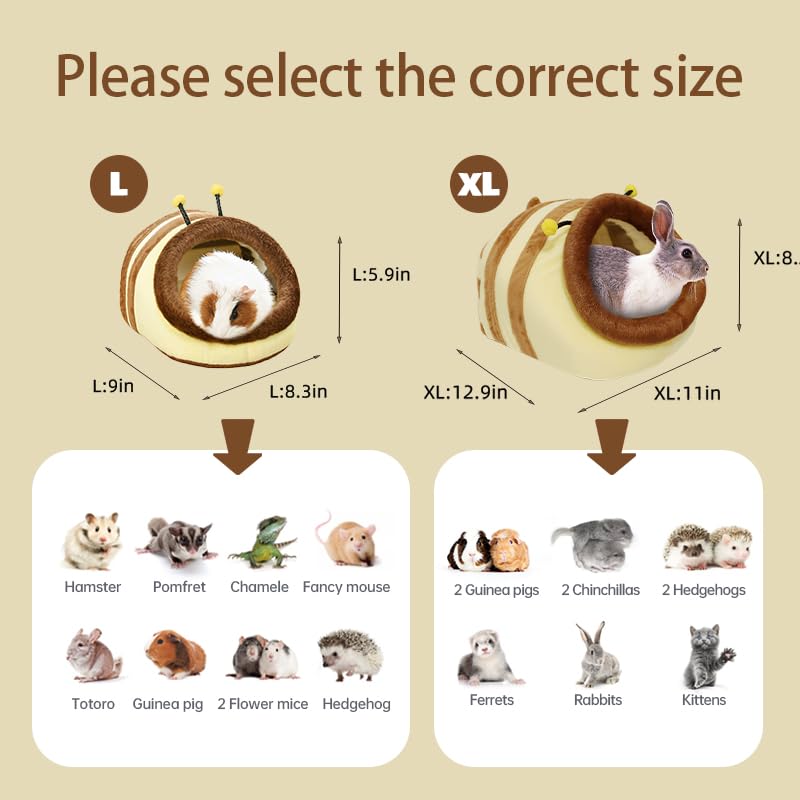 Eaedmy Guinea Pig Bed House & Hideout For Rat Bearded Dragon Hedgehog Ferret To Sleep And Hide, Guinea Pig Cage Accessories Habi