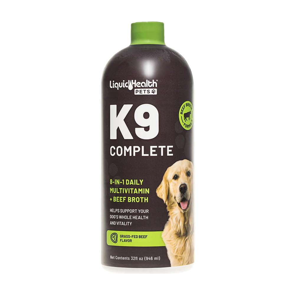 LIQUIDHEALTH Pets K9 Complete 8-in-1 Liquid Multivitamin for Adult Senior Dogs & Puppies, All in One Complete Formula Canine Vit