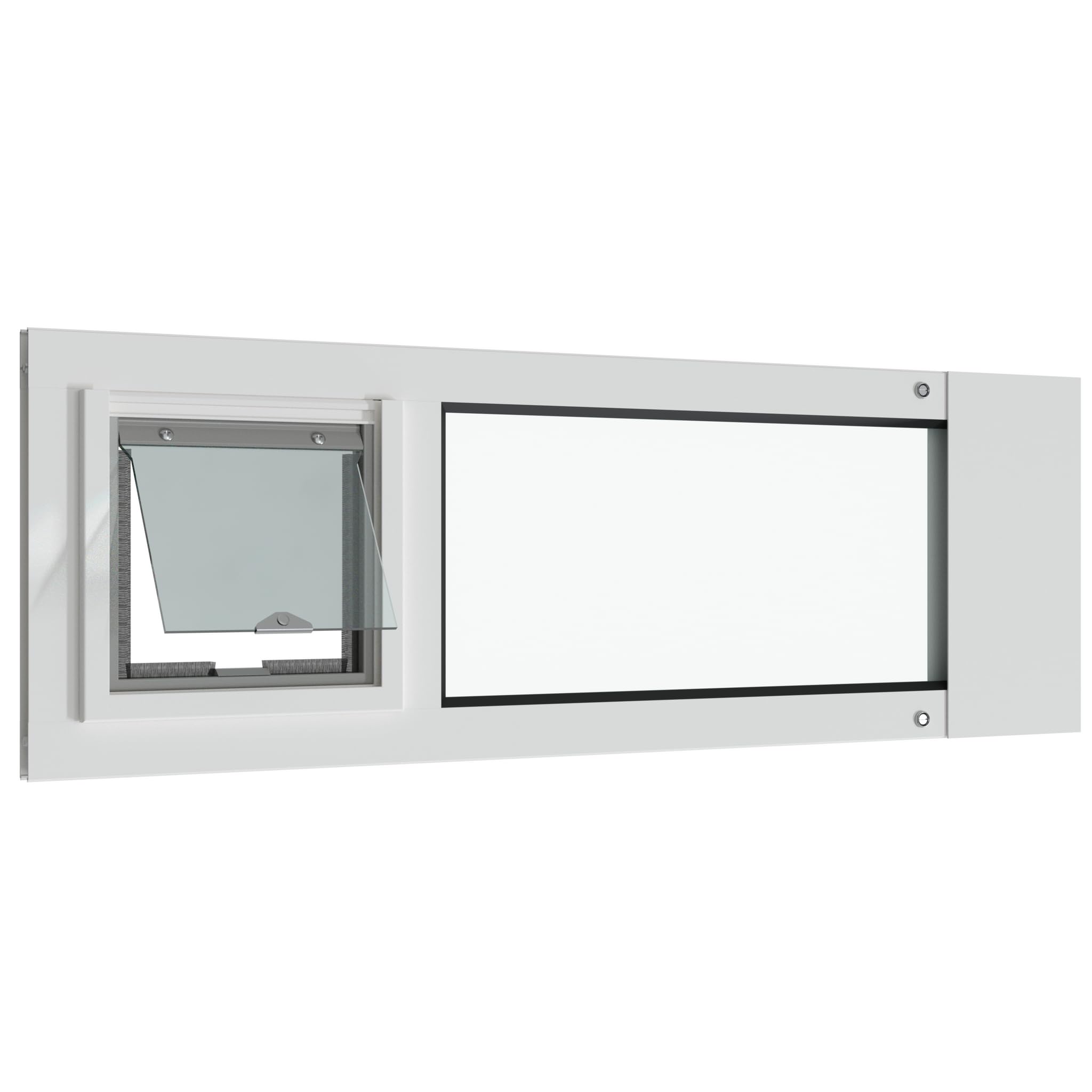 Liberty Cat Door for Sash Windows | Cat Door for Aluminum Frame Windows | Economical Sturdy Window Insert | White Frame | 38 - 3