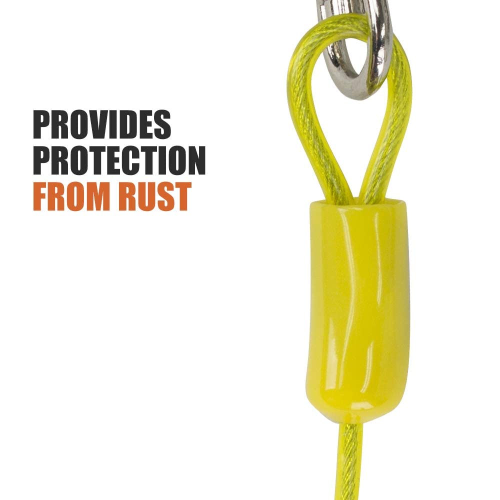 Bv Pet Tie Out Cable For Dogs Up To 90/125/ 250 Pounds, 25/30 Feet (35Lbs/ 15Ft/ Yellow)