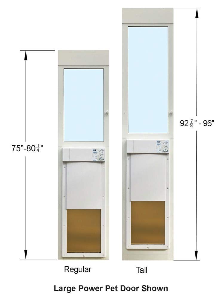 High Tech Pet Electronic Dog Door - Fully Automatic e-Glass - Large (up to 100 lbs) - White - Fits 75 - 80-1/4 Patio Doors