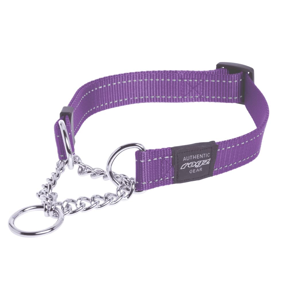 Reflective Nylon Choke Collar; Slip Show Obedience Training Gentle Choker For Extra Large Dogs, Purple