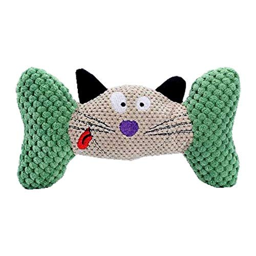 KUTKUT Squeaky Toy Stuffed Chew Labrador, Golden Retriever Durable Squeak Corduroy Pet Bone Toys for Small & Medium Dogs Teethin