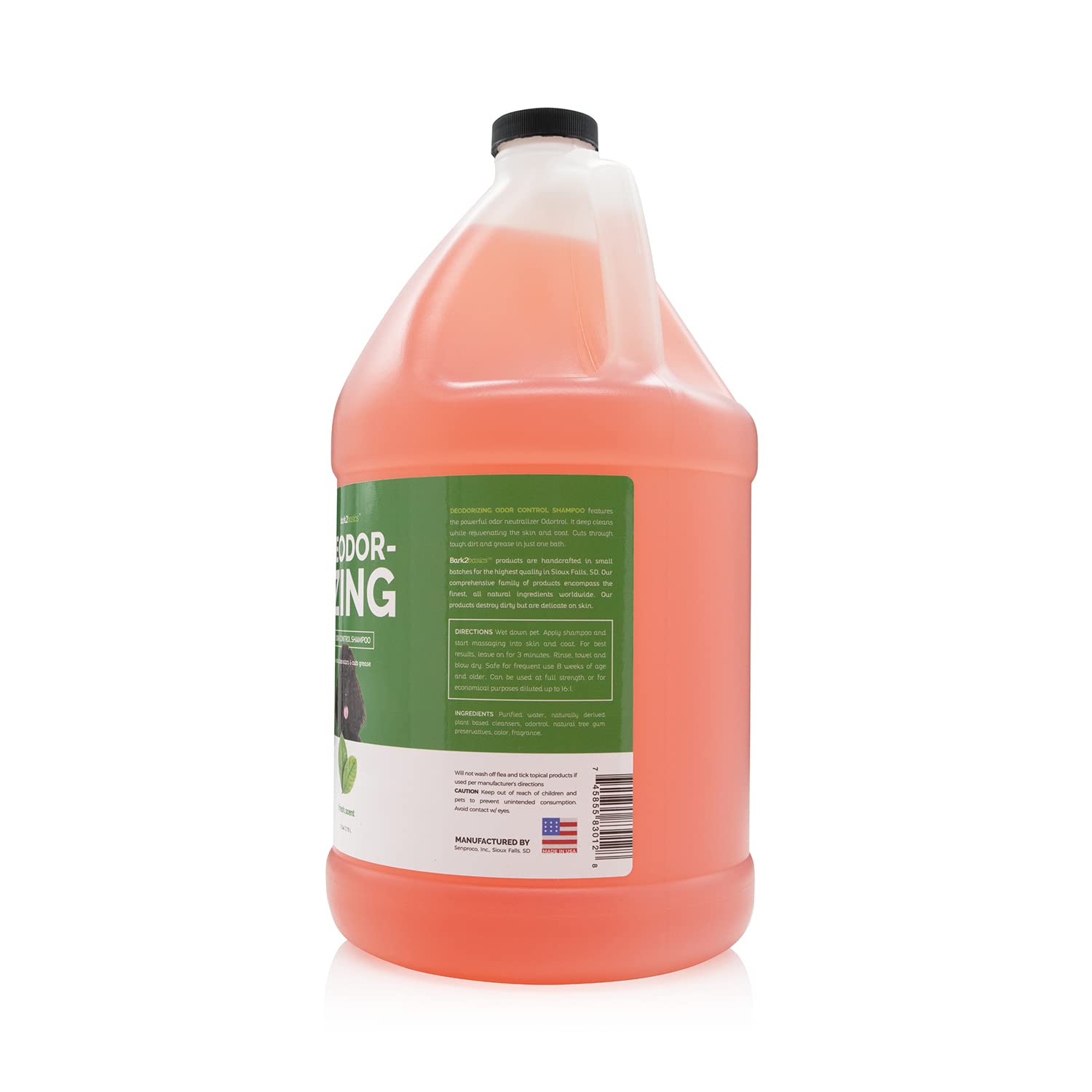 Bark 2 Basics Deodorizing Dog Shampoo, 1 Gallon | Powerful Odor Neutralizer Odortrol, Naturally Derived Ingredients, Eliminates Smelly Pet Odors, Powerful Deodorizing Formula, Professional Grade