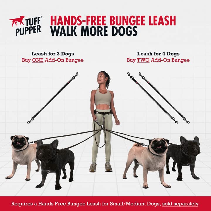 Add-On Accessory Bungee Leash | Add One Medium Dog Up To 45 Lbs | Requires Purchase Of Two Medium Dog Hands Free Bungee Leashes