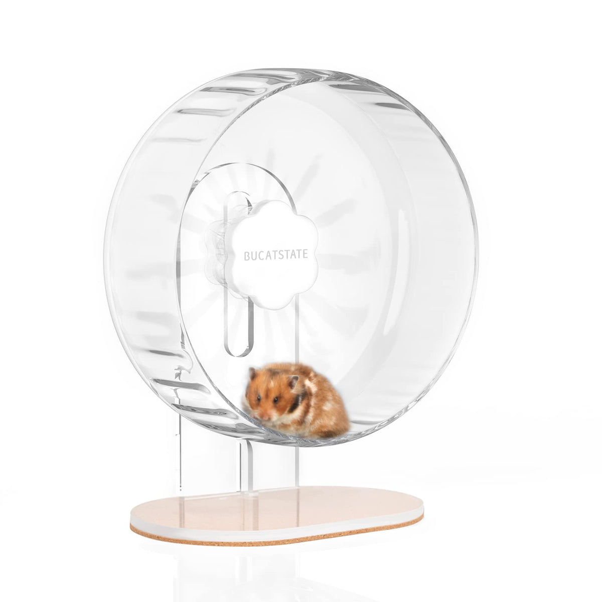 Bucatstate Super Silent Hamster Wheel Hamster Accessories Hamster Running Toys Small Animals Exercise Wheels Transparent 10.3 Inches