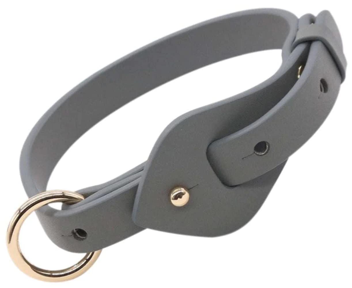 Pet Life Ever-Craft Boutique Series Adjustable Designer Leather Dog Collar, Sm, Grey