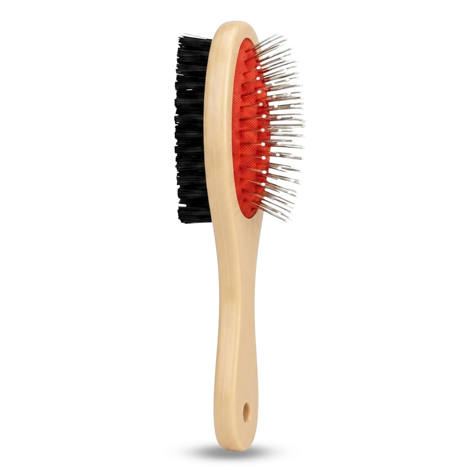 Emily Pets DoubleSided Pet Grooming Brush For Dogs & Cats  Soft Bristle & Stainless Steel Pin Brush For Detangling, Cleaning &