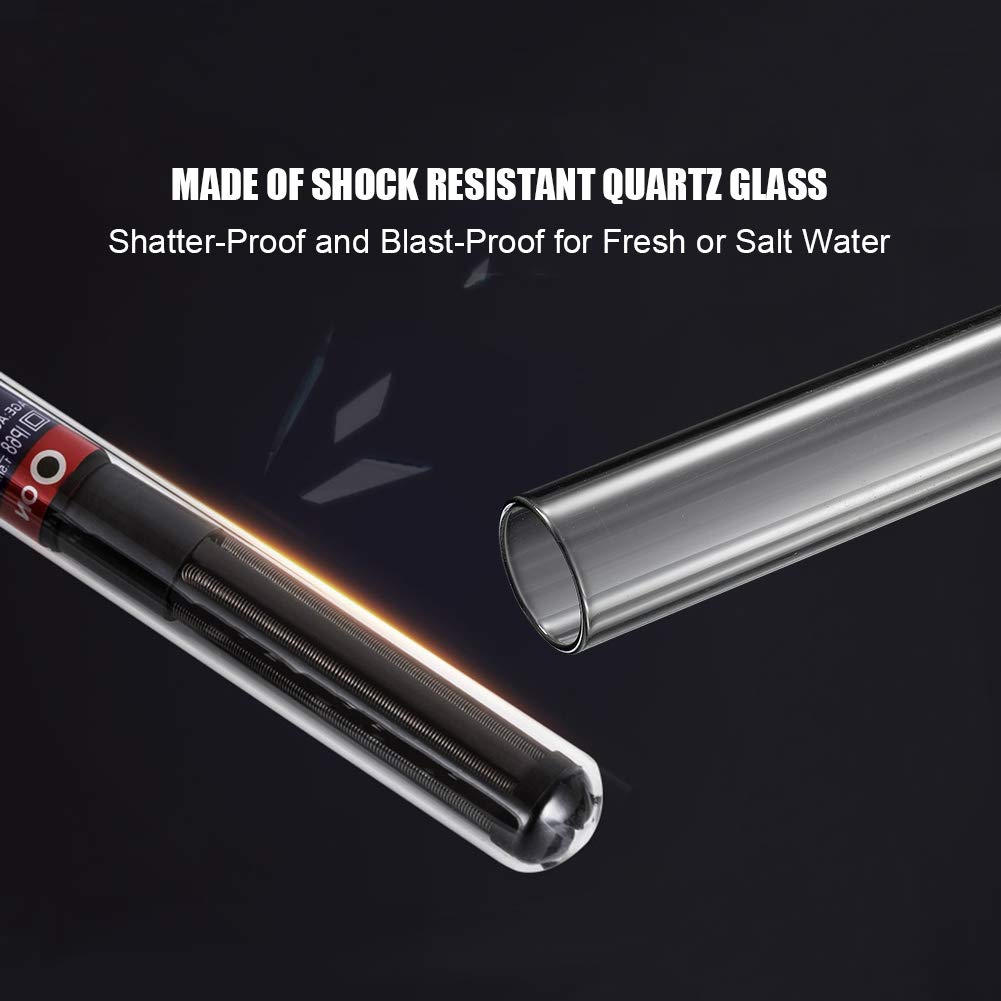 MQ Submersible Aquarium Heater Auto Thermostat, 300W Fish Tank Heater with LCD Digital Aquarium Thermometer, Shatter-Proof and B